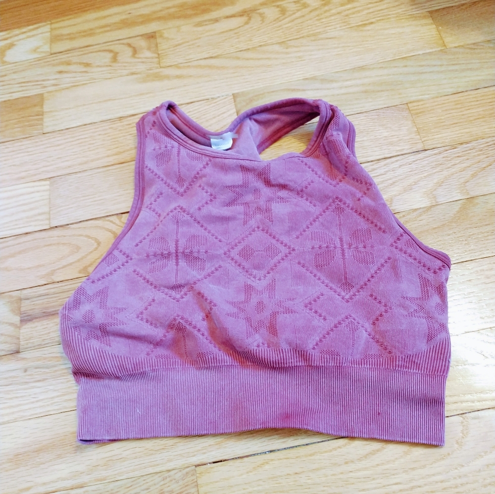 Calia high neck pink purple sports bra size small